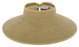 Women Roll Up Foldable Wide Brim Sun Visor Straw Hat