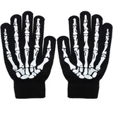 Unisex Full Finger Skeleton Pattern Glow in The Dark Knit Gloves
