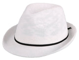 Unisex Lightweight Packable Foldable Straw Fedora Hat Beach Sun Hat