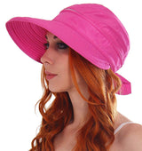 Women Cotton UV Sun Protection 2 in 1 Removable Visor Hat