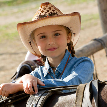 Kid's Costume Party Cowboy Straw Hat with Decorated Headband