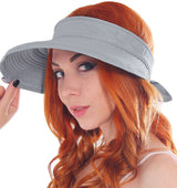 Women Cotton UV Sun Protection 2 in 1 Removable Visor Hat