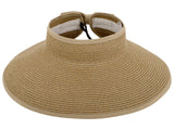 Women Roll Up Foldable Wide Brim Sun Visor Straw Hat