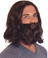 Jesus Brown Full Wavy Wig With Beard Set and Free Wig Cap