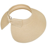 Women Roll Up Foldable Wide Brim Sun Visor Straw Hat