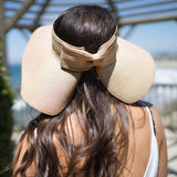 Women Roll Up Foldable Wide Brim Sun Visor Straw Hat