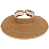 Women Roll Up Foldable Wide Brim Sun Visor Straw Hat