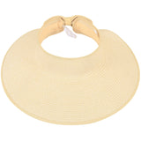 Women Roll Up Foldable Wide Brim Sun Visor Straw Hat