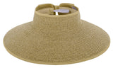 Women Roll Up Foldable Wide Brim Sun Visor Straw Hat