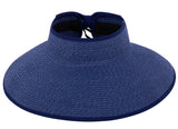 Women Roll Up Foldable Wide Brim Sun Visor Straw Hat