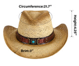 Kid's Costume Party Cowboy Straw Hat with Decorated Headband