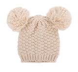 Women's Winter Cable Knit Pompom Ski Snowboard Beanie Hat