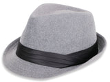 Unisex Short Brim Structured Gangster Trilby Felt Fedora Hat