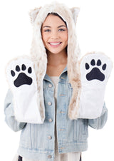 Ladies' Winter 3-in-1 Multi-Functional Animal Hat, Scarf, Mitten Combo
