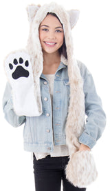 Ladies' Winter 3-in-1 Multi-Functional Animal Hat, Scarf, Mitten Combo