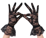 Floral Lacey Short Gloves