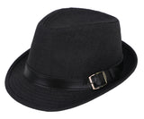 Unisex Panama Style Trilby Fedora Straw Sun Hat with Leather Belt