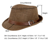 Unisex Panama Style Trilby Fedora Straw Sun Hat with Leather Belt