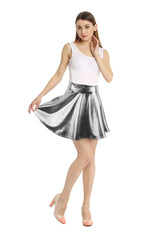 Simplicity Women's Metallic Ballet Dance Flared Skater Skirt Fancy Dress