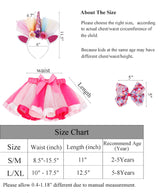 Girls Rainbow Tutu Skirt w/ Unicorn Headband & Hair Bow