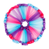 Girls Rainbow Tutu Skirt w/ Unicorn Headband & Hair Bow