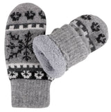 Women's Winter 2 Pairs Accessory Snowflake Mittens & Gloves Set