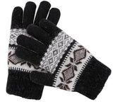 Women's Winter 2 Pairs Accessory Snowflake Mittens & Gloves Set