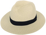 Summer Panama Hat Men Women Straw Fedora Beach Travel Wide Brim Sun Cap