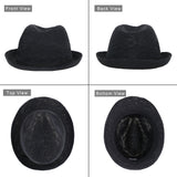 Unisex Lightweight Packable Foldable Straw Fedora Hat Beach Sun Hat