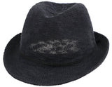 Unisex Lightweight Packable Foldable Straw Fedora Hat Beach Sun Hat