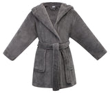 Kids  Solid Plush Bath Robe Hooded Robe