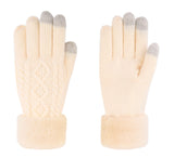Ladies' 3 Fingers Touchscreen Cable Knit Winter Gloves