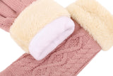 Ladies' 3 Fingers Touchscreen Cable Knit Winter Gloves