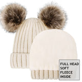 Kids Pom Pom Hat Fleece Girls Winter Beanie Hat