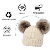 Kids Pom Pom Hat Fleece Girls Winter Beanie Hat