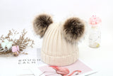 Kids Knit Beanie Hat Pom Pom Toddler Winter Hat
