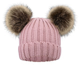 Kids Pom Pom Hat Fleece Girls Winter Beanie Hat