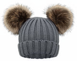 Kids Knit Beanie Hat Pom Pom Toddler Winter Hat