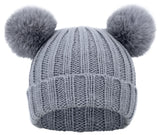 Kids Knit Beanie Hat Pom Pom Toddler Winter Hat