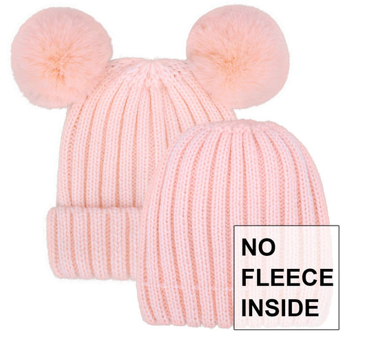 FAGOTTINO Baby Girl's Pink Hat with pompom and Minnie Mouse patch