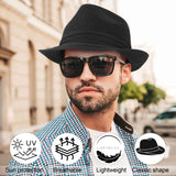 Unisex Panama Style Trilby Fedora Straw Sun Hat