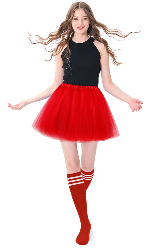 red tutu dress for adults Adult Costume Accessories Set Women's Classic 4 layered Tulle Tutu Ski – Simplicity