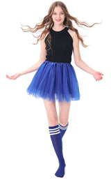 Adult Costume Accessories Set Women's Classic 4 layered Tulle Tutu Skirt Tube Socks