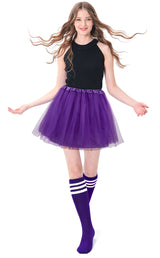 Adult Costume Accessories Set Women's Classic 4 layered Tulle Tutu Skirt Tube Socks
