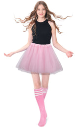 Adult Costume Accessories Set Women's Classic 4 layered Tulle Tutu Skirt Tube Socks