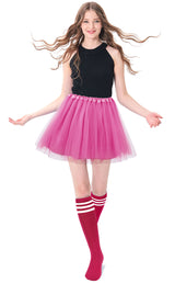 Adult Costume Accessories Set Women's Classic 4 layered Tulle Tutu Skirt Tube Socks