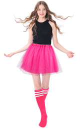 Adult Costume Accessories Set Women's Classic 4 layered Tulle Tutu Skirt Tube Socks