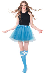 Adult Costume Accessories Set Women's Classic 4 layered Tulle Tutu Skirt Tube Socks