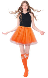 Adult Costume Accessories Set Women's Classic 4 layered Tulle Tutu Skirt Tube Socks