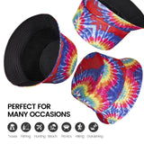 Tie Dye Bucket Hat for Women&Man Reversible Outdoor Beach Sun Hat